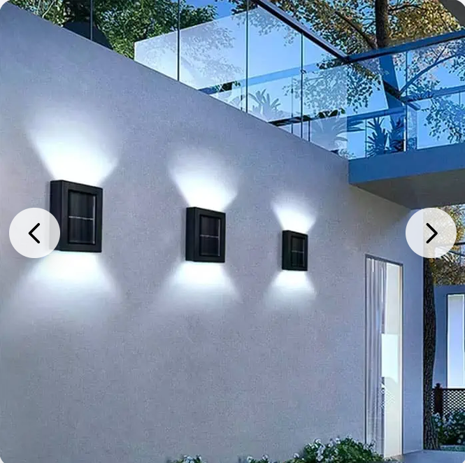Lămpi Solare de Perete pentru Exterior – Set Iluminat Sus-Jos, Fără Fire