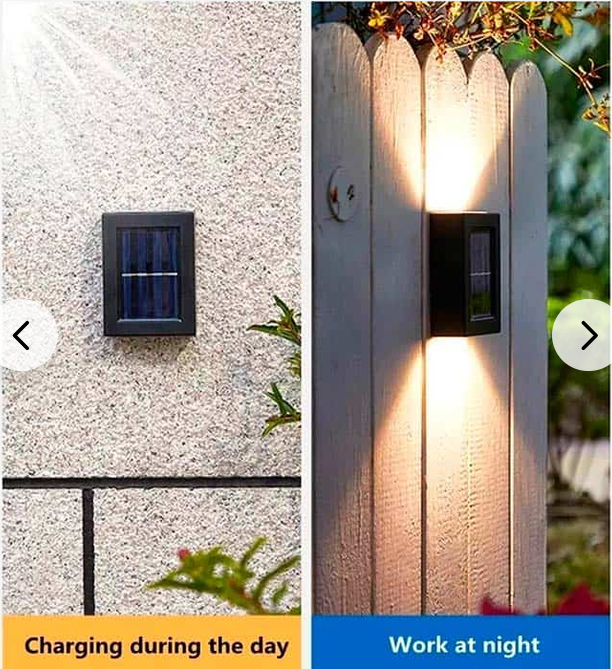 Lămpi Solare de Perete pentru Exterior – Set Iluminat Sus-Jos, Fără Fire
